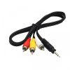 3.5mm Stereo Male Audio Jack to 3-RCA AV Male Cable