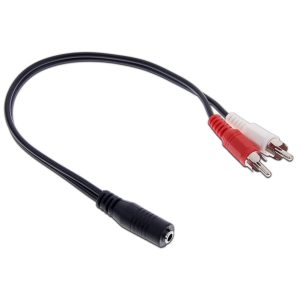 2-RCA AV Male to 3.5mm Stereo Female Audio Jack Connector