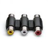 3-RCA AV Female to Female Extension Adapter