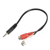 3.5mm Stereo Male Audio Jack to 2-RCA AV Female Connector