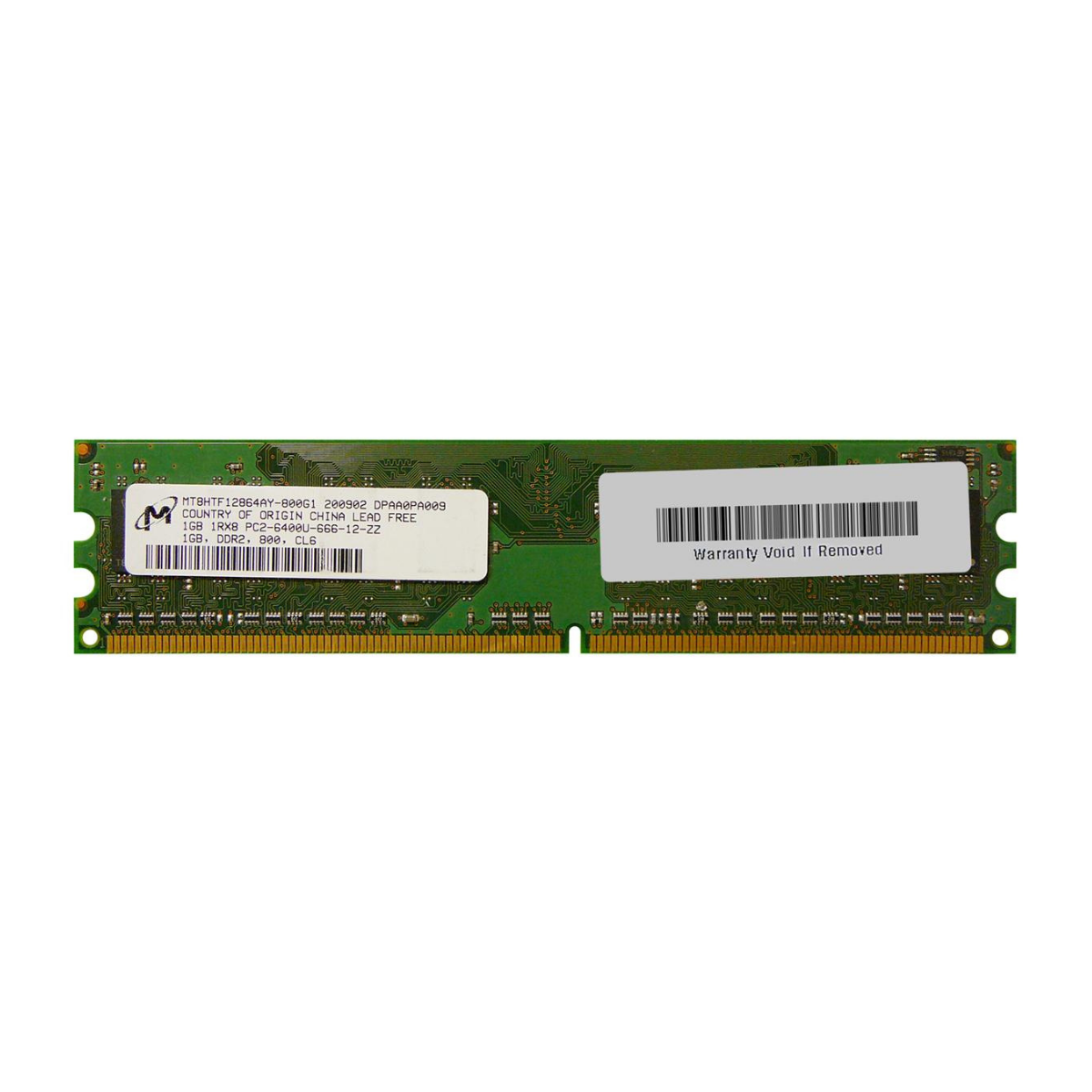 ddr2 Micron 1GB RAM PC2-6400U DDR2 Desktop Memory (MT8HTF12864AY-800G1)