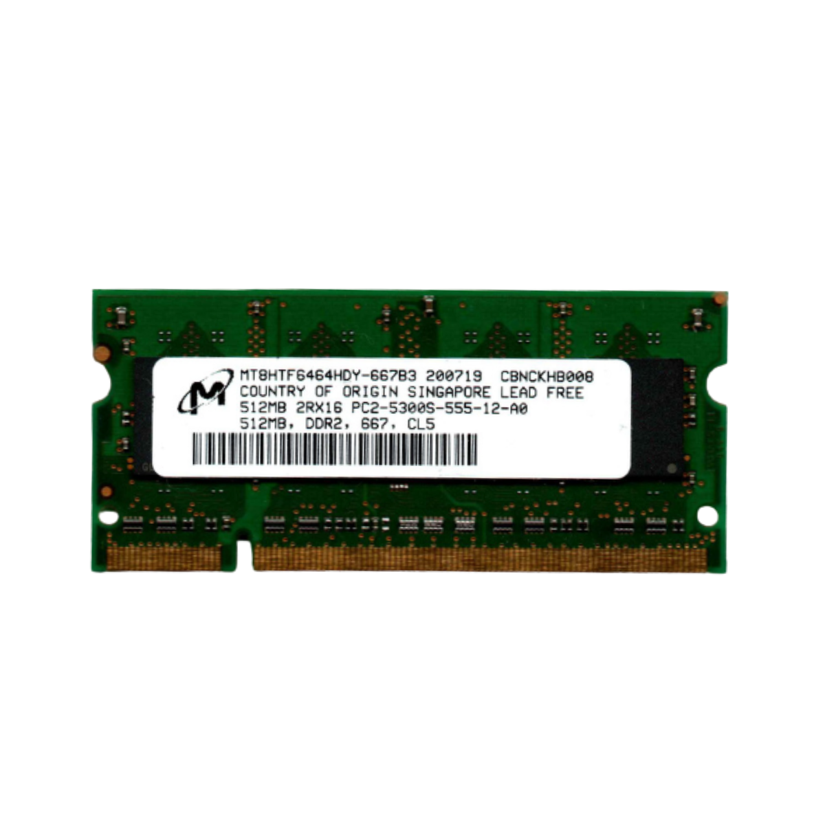 MT8HTF6464HDY-667B3_512mb_01 Micron 512MB RAM PC2-5300S DDR2 Laptop Memory
