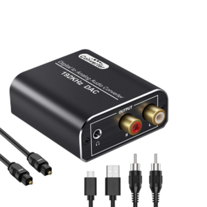 Toslink Digital-to-Analog Converter (DAC) with Optical Coaxial to AV RCA 3.5mm Output